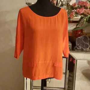 Robert Rodriguez coral silk blouse size 2 (M-L)